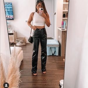 Missguided black leather pants